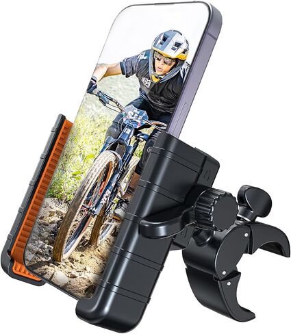 Bike Phone Mount, [Unobstructed Camera] Bicycle Motorcycle Phone Holder [Silicone Coated] Handlebar Phone Mount for Ebike, Stroller, Scooter Fits All 4.5"-6.9" Cell Phones 15 Pro Max Samsung S24 in Saudi Arabia