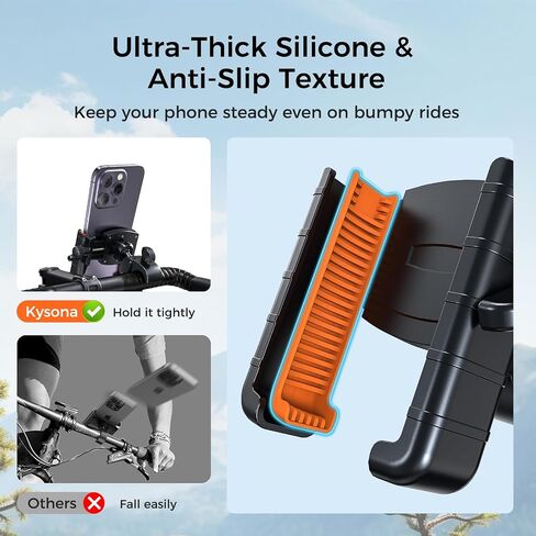 Bike Phone Mount, [Unobstructed Camera] Bicycle Motorcycle Phone Holder [Silicone Coated] Handlebar Phone Mount for Ebike, Stroller, Scooter Fits All 4.5"-6.9" Cell Phones 15 Pro Max Samsung S24 in Saudi Arabia