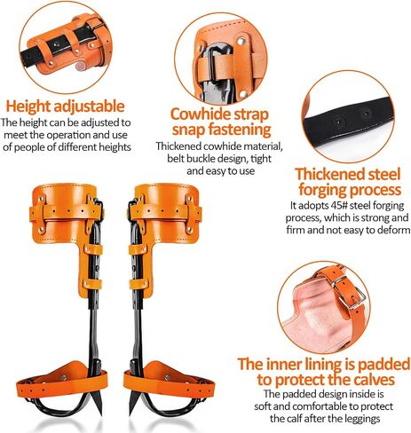 Tree Climbing Gear，Tree Climbing Spikes, Tree Climbing Gear with Adjustable Climbing Straps and Steel Core Flip Line, Rock Climbing Kit with Triple Lock Lanyard Adjuster. in Saudi Arabia