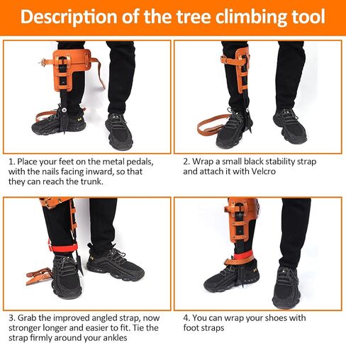 Tree Climbing Gear，Tree Climbing Spikes, Tree Climbing Gear with Adjustable Climbing Straps and Steel Core Flip Line, Rock Climbing Kit with Triple Lock Lanyard Adjuster. in Saudi Arabia