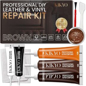 Brown Leather Repair Kit for Furniture, Mess-Free Leather Couch Repair Kit with Color Mixing Guide for Tears, Holes, Cracks, Scratches in Kuwait