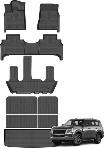 Floor Mats & Cargo Liner for Hyundai Tucson Hybrid 2025 2024 2023 2022 (Not For PHEV) All Weather Automotive TPE Liners Set Anti-Slip Waterproof Floor Liners Accessories (Car Mats+Trunk Mat)Black in Saudi Arabia