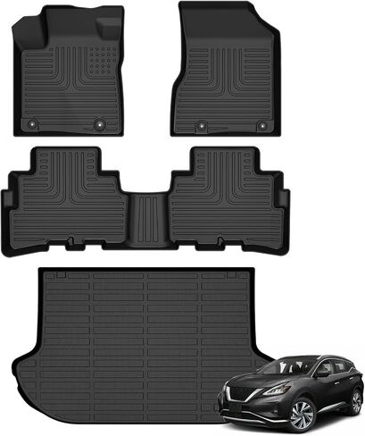 Floor Mats & Cargo Liner for Hyundai Tucson Hybrid 2025 2024 2023 2022 (Not For PHEV) All Weather Automotive TPE Liners Set Anti-Slip Waterproof Floor Liners Accessories (Car Mats+Trunk Mat)Black in Saudi Arabia