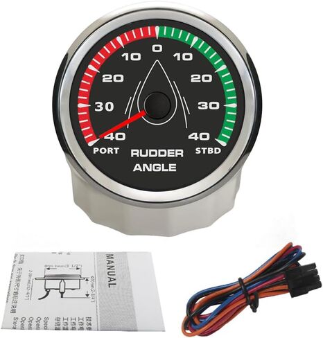 مؤشر زاوية الدفة 52 مم مؤشر 0-190ohm للقارب البحري مع 8 ألوان الإضاءة الخلفية 12V 24V مع مستشعر التزاوج in Kuwait