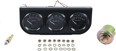 AUTO Meter 2397 Autogage Black Console Oil/Volt/Water Gauge,2.3125 in., Black dial/Black Bezel in Saudi Arabia
