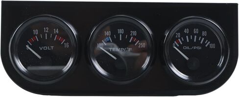 AUTO Meter 2397 Autogage Black Console Oil/Volt/Water Gauge,2.3125 in., Black dial/Black Bezel in Saudi Arabia