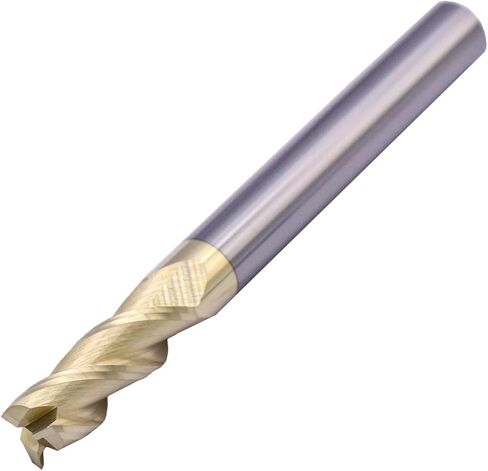 BestParts High Performance Solid Carbide End Mill for Aluminum - ZRN Coated, 37 Degree Helix, 3 Flute, HRC55, 1/8" Cutting and Shank Diameter, 1/2" Length of Cut, 1-1/2" Overall Length, Square End in Kuwait
