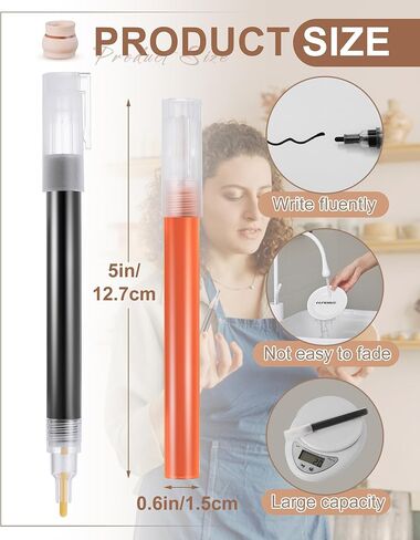 2 Pieces Underglaze Pen for Ceramics Writing Pen Underglaze Permanent Porcelain Colored Pen for Decorating Under Ceramic Pottery Bisque(Black, Blue) in Kuwait