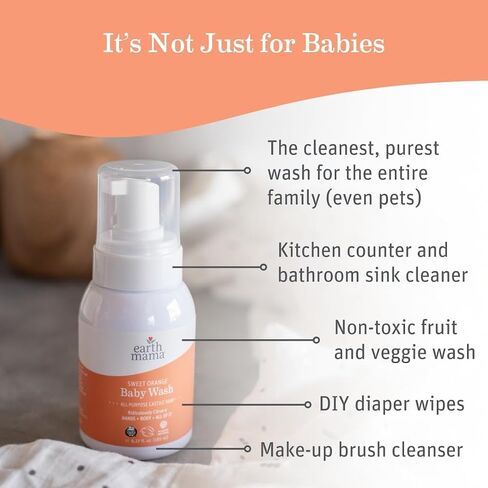 Earth Mama Calming Lavender Baby Wash Liquid Foaming Hand Soap Set, Organic All-Purpose Lavender Body Wash for Sensitive Skin, Castile Soap Coconut Oil, Calendula, & Aloe, 5.3Fl Oz & Liter Refill in Saudi Arabia