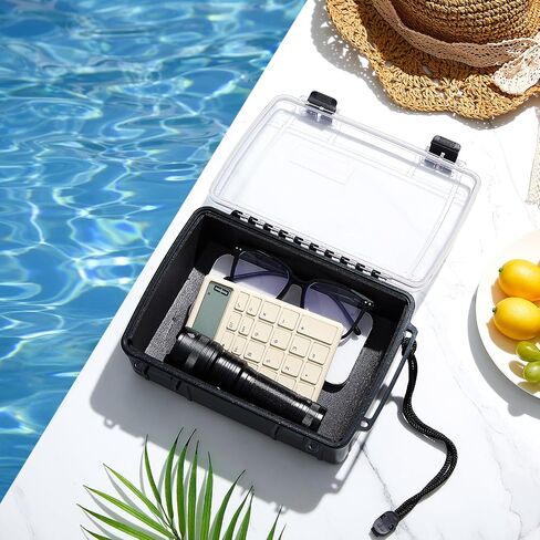 SiliFine 2 Pcs Waterproof Dry Box for Boat Junction Box 9.3 x 7.1 x 1.9 Inches Watertight Storage Box Protective Case Airtight Dry Box for Mobile Phones Wallets Camping Hiking Boating, Black in Saudi Arabia