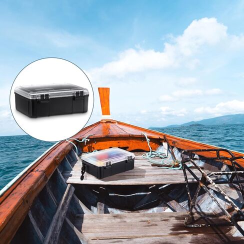 SiliFine 2 Pcs Waterproof Dry Box for Boat Junction Box 9.3 x 7.1 x 1.9 Inches Watertight Storage Box Protective Case Airtight Dry Box for Mobile Phones Wallets Camping Hiking Boating, Black in Saudi Arabia