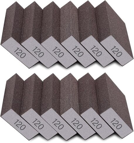 Tanbupu 12Pcs Sanding Sponge 180 Grit Fine Sanding Blocks for Drywall Metal Wood Washable and Reusable in Kuwait