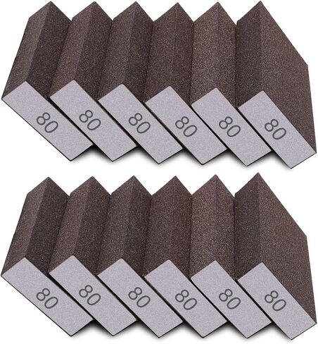 Tanbupu 12Pcs Sanding Sponge 180 Grit Fine Sanding Blocks for Drywall Metal Wood Washable and Reusable in Kuwait