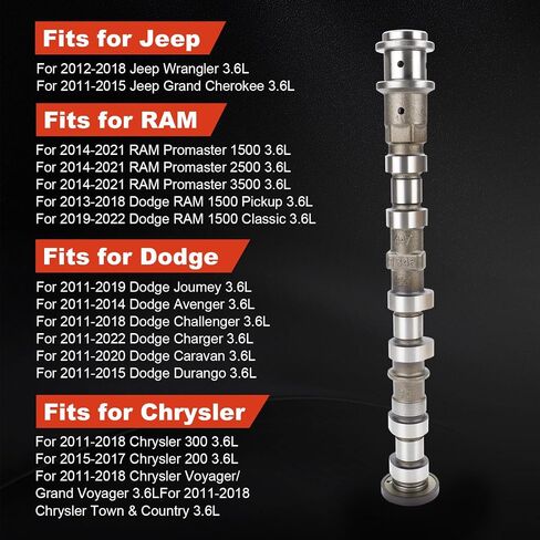 Right Side Exhaust Camshaft Compatible with Jeep for Dodge for Chrysler & for Ram 3.6L V6 Models 5184378AG 05184378AH 5184378AE 5184378AF 5184378AD in Saudi Arabia