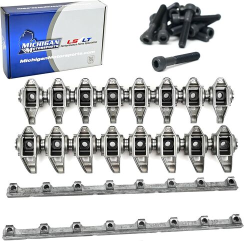 Michigan Motorsports LS3 Rocker Arm Kit with Upgraded Trunnions Installed and OEM LS3 Stands | Fits L99 L76 L92 | LS Valvetrain Upgrade for Enhanced Stability and Durability in Saudi Arabia