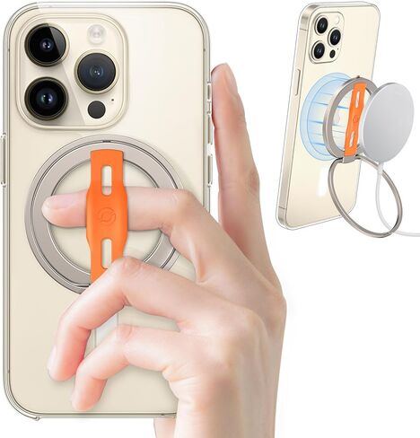 EWA MagOne 2nd Gen Phone Grip Stand with Replaceable Silicone Finger Strap, Removable Magnetic Ring Holder Kickstand Loop, Accessories for 15, 14, 13 Pro/Max/Plus in Kuwait