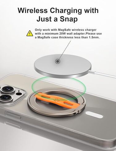 EWA MagOne 2nd Gen Phone Grip Stand with Replaceable Silicone Finger Strap, Removable Magnetic Ring Holder Kickstand Loop, Accessories for 15, 14, 13 Pro/Max/Plus in Kuwait