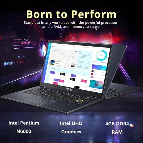 كمبيوتر محمول ASUS مقاس 14 بوصة، شاشة FHD مقاس 14 بوصة، Intel Celeron N4500، ذاكرة 4 جيجابايت، 64 جيجابايت eMMC، لوحة لمس، كاميرا ويب، HDMI، Wi-Fi، Windows 11 Home، أزرق هادئ in Saudi Arabia