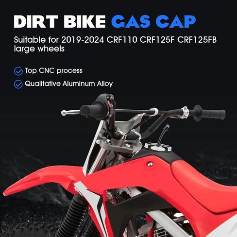 Dirt Bike Gas Fuel Tank Cap Cover with Vent Hose CNC for CRF 110 125F CRF110 CRF125F CRF125FB Big Wheel 2019-2024 Red in Saudi Arabia