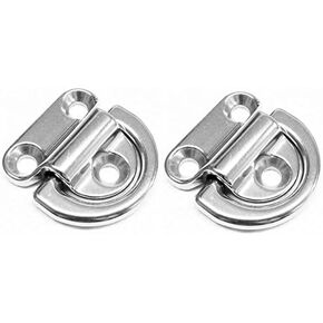 Two Marine Grade Stainless Steel Folding Pad Eye 11/32"