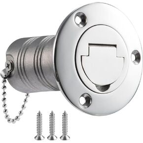 Boat Deck Fill/Filler Water/Waste/Gas/Fuel, 316 Stainless Steel Deck Fill with Keyless Cap, Marine Accessories for Boat Yacht Caravan
