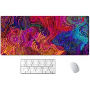 SSOIU Extended Mouse Pad Stay Positive Work Hard and Make It Happen Inspirational Quotes Mousepad Art Purple Glitter Black Quote Non-Slip Water-Resistant Rubber Base Computer Keyboard Mouse Mat