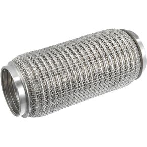 Car Exhaust Flexible Pipe, 63x203mm 2.48"x7.99" Exhaust Flex Connector Pipes Bellows Universal for Car Durable Stainless Steel Silver Tone