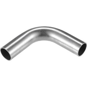 Bend Elbow Pipe Tube, 1" OD 4" Leg 90 Degree DIY Exhaust Pipe Intercooler Air Intake Tube Universal for Car Truck Automotive Durable 304 Stainless Steel Silver Tone