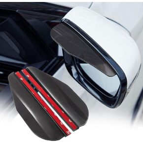 TOMALL 2Pcs Rear View Mirror Mirror Rain Visor Smoke Guard Universal Black Thicken Rear View Side Mirror Rain Eyebrow for Cars SUV Truck Rear View Mirror Cover Accessories (Black)
