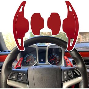 Aluminum Steering Wheel Shift Paddle Shifter Extension Cover Trim Fits for Chevy Chevrolet Camaro 2012 2013 2014 2015 & Cadillac CT6 XT5 2016 2017 2018 2019 Interior Accessories (Red)
