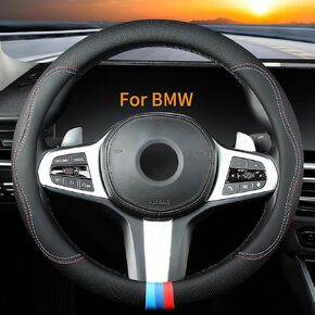 مناسب خصيصًا لغطاء عجلة قيادة سيارة BMW، غطاء عجلة قيادة نابا، غير قابل للانزلاق، نمط رياضي مسامي (نمط F)