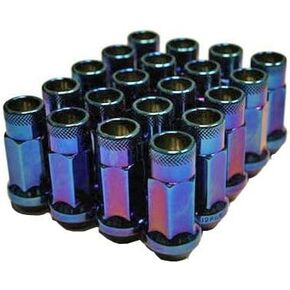 Muteki 32905UN SR48 Series Burned Blue 12mm x 1.25" Thread Size Open End Lug Nut, (Set of 20)