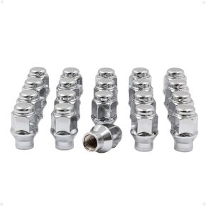 Wheel Accessories Parts 20 Pcs 1/2" Thread ET Bulge Acorn (Extra Thread for Spacers) 1.42" Long Lug Nut Chrome 3/4" 19mm Hex Fits Ford Mustang 1965 to 2014 and Many Vintage Dodge Chevy Ford Vehicles