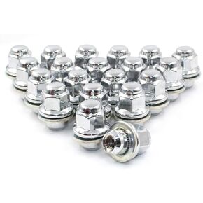 Wheel Accessories Parts 20 Pcs M12 x 1.5 12 x 1.5 Thread OEM Factory Style Lug Nuts Toyota with Washer 1.5" Long Chrome 13/16" 21mm Hex Fits Toyota Camry | Corolla | Highlander 90084-94001 611-211