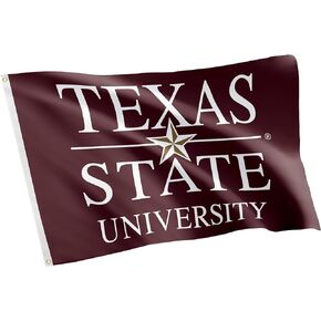 Desert Cactus Texas State University Flag Bobcats TXSTATE Flags Banners 100% Polyester Indoor Outdoor 3x5 Flag (Style J)