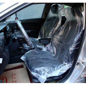 Amao Pack of 50 Car Disposable Plastic Seat Covers Vehicle Protector Mechanic Valet