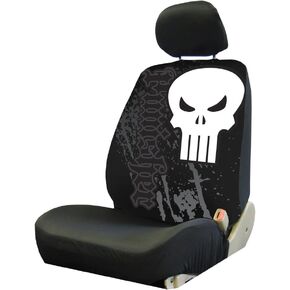 غطاء مقعد سيارة شاحنة SUV من البلاستيك اللون 006935R01 Marvel Punisher منخفض الظهر مناسب عالميًا لشاحنة السيارة وسيارات الدفع الرباعي in Kuwait