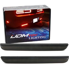 iJDMTOY Red Lens 40-SMD Full LED Rear Bumper Reflector Light Kit Compatible With 2015-up Dodge Challenger, Function as Tail or Rear Fog Lights