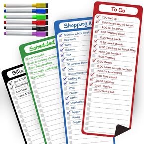 Magnetic to Do List for Refrigerator, Grocery List Magnetic Pad for Fridge, Shopping List Magnetic Pad, Chore Chart for Adults, Dry Erase Board for Fridge, Small Whiteboard, Notepad with Magnet