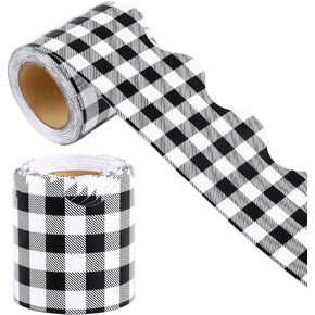 URATOT 65.6 Feet Bulletin Board Decorative Trim Border Trim for Chalkboard WhiteBoard Decoration, White and Black