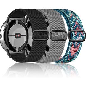 Stretchy Nylon Band for Google Pixel Watch Band, Soft Breathable Adjustable Elastic Sport Woven Pixel Watch 2 Bands Fabric Straps for Women Men