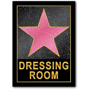 HK Studio Dressing Room Decor for Teen Girls - Pink Star Y2K Room Decor Aesthetic 10" x 15"