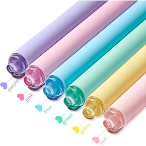 أقلام جل ملونة، 6 ألوان أقلام حبر جل قابلة للسحب، أقلام يومية جميلة قابلة للسحب باستيل، أقلام هدايا بنقطة متوسطة 0.7 مم، أقلام تمييز لطيفة للمستلزمات المدرسية وأقلام جمالية in Kuwait