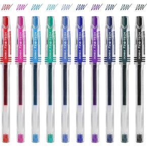 Dong-A Ultra Fine Point 0.3mm Ink pen Assorted 10 Colors Gel Pens Thin line and Smooth touches Gel Ink Rolling ball pens, Multicolor, 10 Count (Pack of 1)