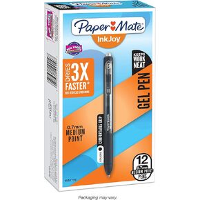 Paper Mate InkJoy Gel Pens, Medium Point, Black, 12 Count - 1951719