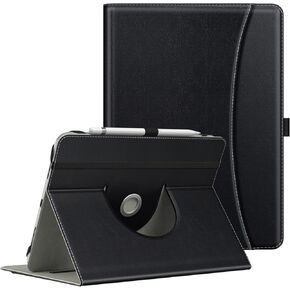 MoKo 9 10 10.1 inch Android Tablet Case,Slim 360 Degree Rotatable Back Cover Folio Case for Universal 9-11 inch Tablet, with Multi-Angle Viewing Stand & Front Pocket, Algae red