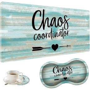 Desk Pad Gaming Mouse Pad + Wrist Rest Support Pad + Coaster, 31.5" × 11.8" Durable Non-Slip Extended Computer Mouse Pad, Suitable for Office and Home, Bible Verse Phil 4-13