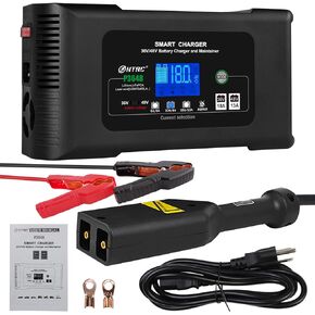 DIGISHUO 36V Golf cart Charger 18-Amp Smart Charger with Powerwise Plug 36V 18Amp/48V 13Amp Car Battery Charger,Trickle Charger,Lithium,LiFePO4,Lead-Acid AGM/Gel/SLA for EZGO RXV & TXT,Car, Boat