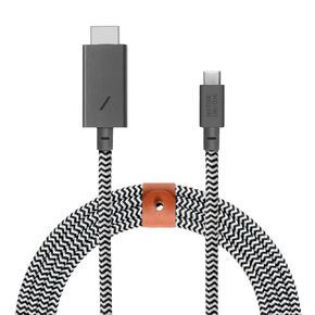 NATIVE UNION Belt HDMI 2.0 USB-C to HDMI Cable (4K@60Hz) - 10ft Ultra-Strong Reinforced Cable [MFi Certified] Compatible with MacBook Pro 2017-2020, MacBook Air/iPad Pro 2018 and More USB-C Devices