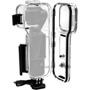 PULUZ 45M/147FT Depth Diving Case Shell Cover for DJI Osmo Pocket 3 Underwater Waterproof Housing Diving Case Protecive Case Covers for Osmo Pocket 3 Sports Action Camera Accessories Transparent Color